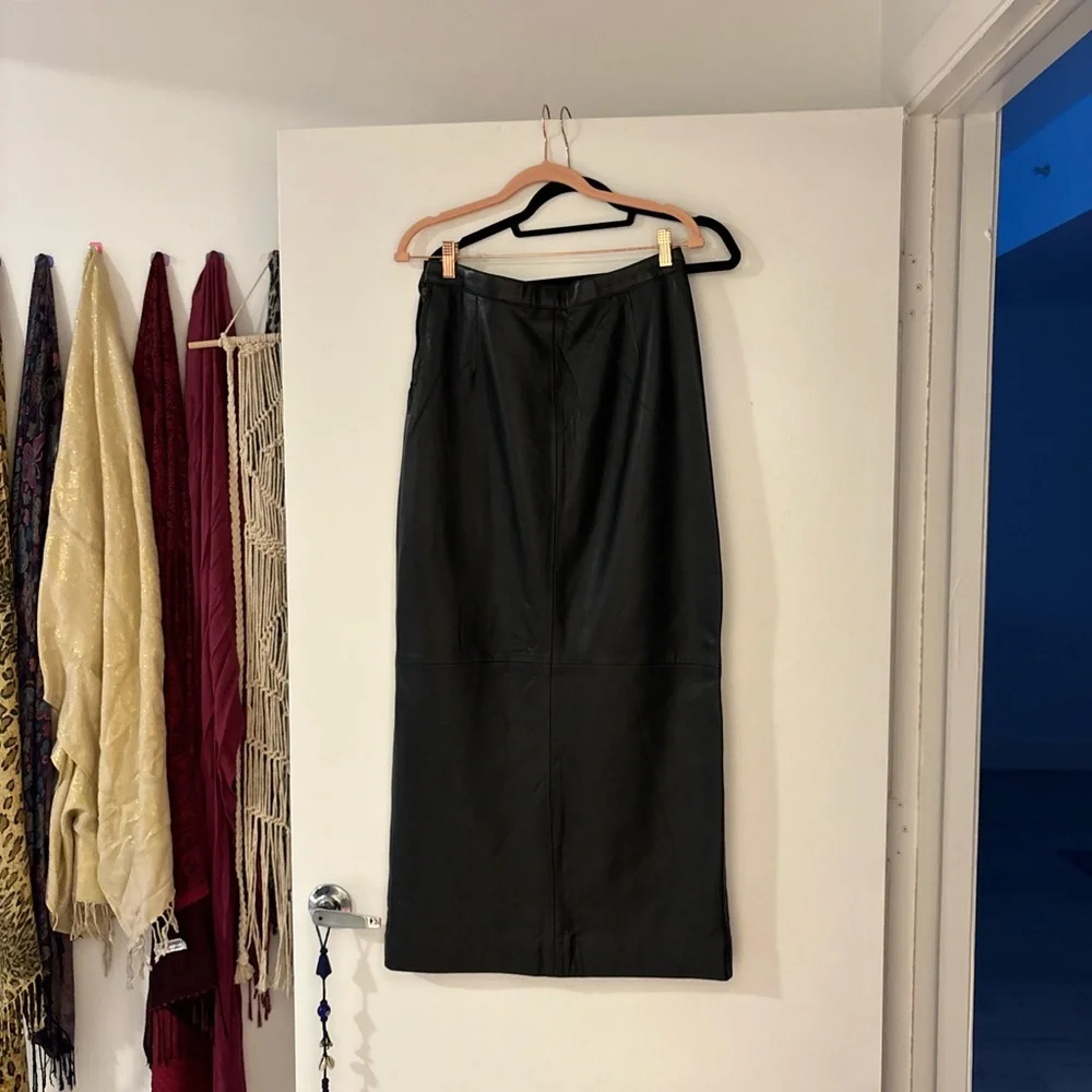 Vintage Cerucci Leather Maxi Skirt - Picture 5 of 7